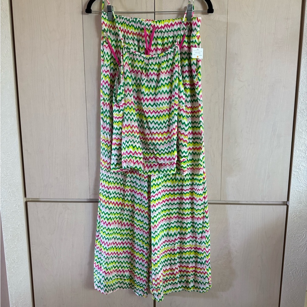 Sanctuary Multicolor Zigzag Strapless Jumpsuit NWT - image 1